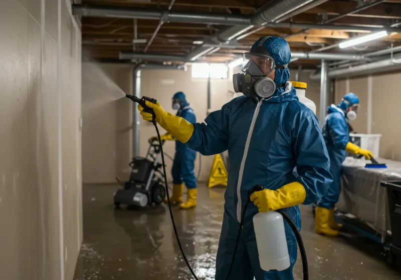 Basement Sanitization and Antimicrobial Treatment process in Gowanda, NY