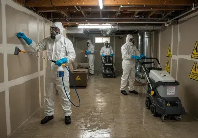 Basement Moisture Removal and Structural Drying process in Gowanda, NY